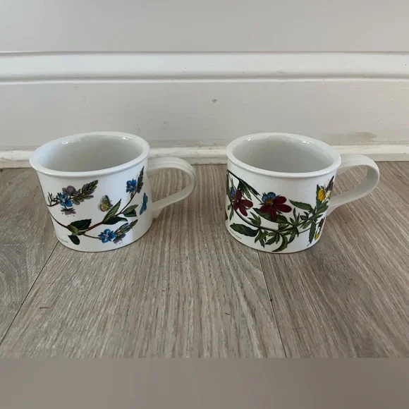 Portmeirion Pottery Botanic Garden Small Mugs Floral Pair - Picture 1 of 5